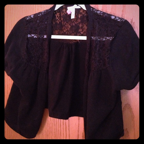 Black lace shrug sweater