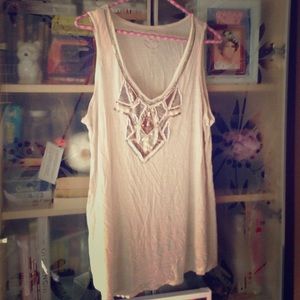 Cream sequin tank top!