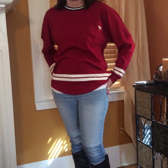 Maroon colored sweatshirt