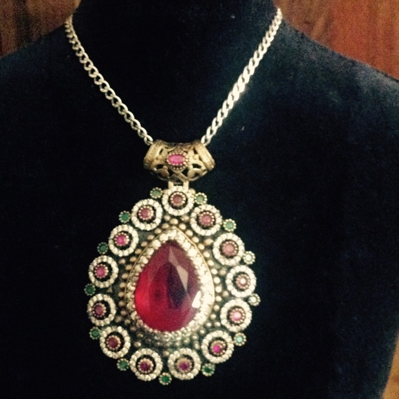 Beautiful stone necklace in sterling silver - Picture 2 of 4