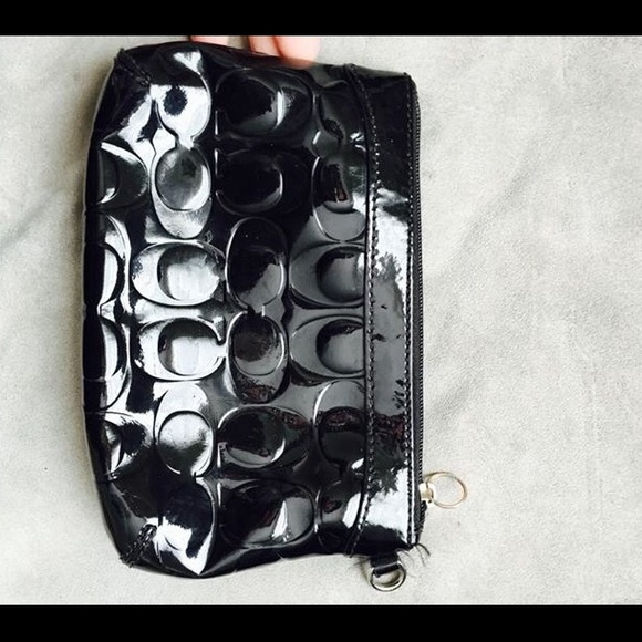 Coach black make-up bag