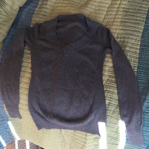 Grey V Neck Express Sweater