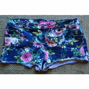 Floral Jean shorts