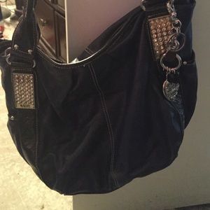 Large blue/purple Kathy van Zeeland hobo bag