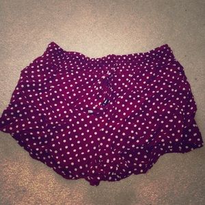 red & white polka dot shorts
