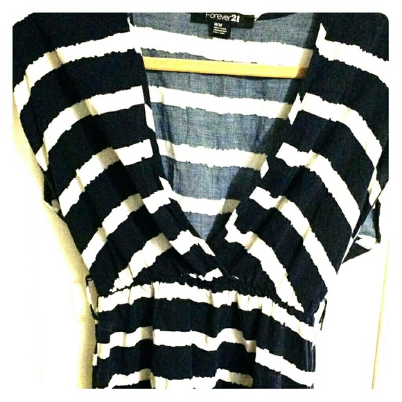Navy Striped Top