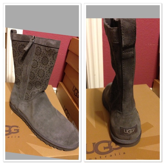 UGG Shoes - Brand New women's Leather Grey UGG Size 10