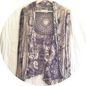 Patterned open-front cardigan by All Saints.