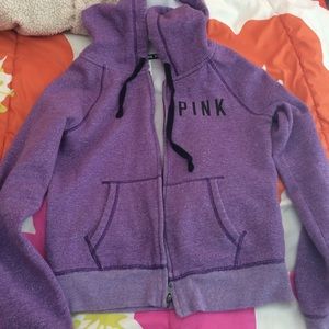 Purple PINK Victoria Secret zip up sweatshirt