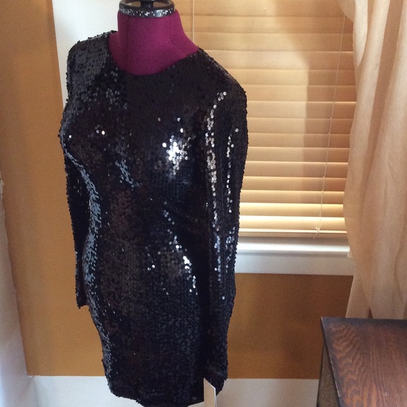 Black sequined dress