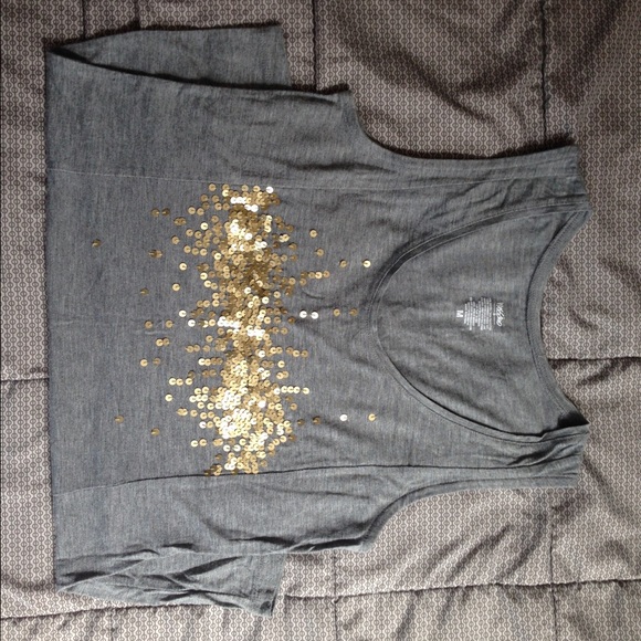 [Mossimo] Grey Tank with Gold Sequins