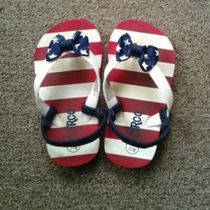 Lil girls stars n stripes flip flops