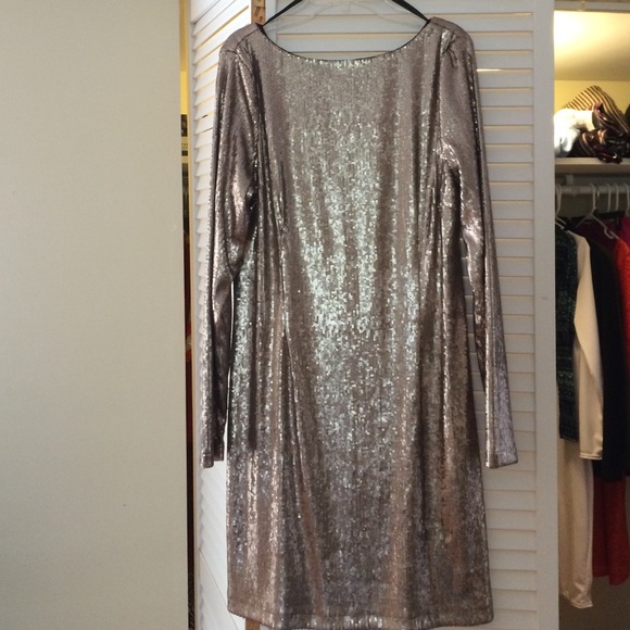 Long Sleeve gold sequin KK dress