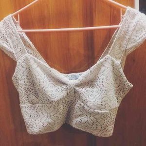 CHARLOTTE RUSSE laced crop tank