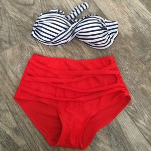 Nautical High waist swim suit.