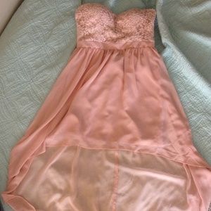 Light pink high low dress
