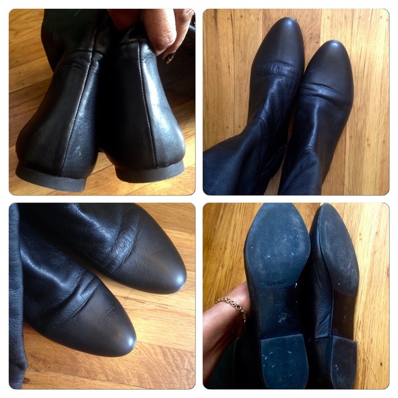 Zara over the Knee Black Genuine Leather Boots 40M - Picture 3 of 4