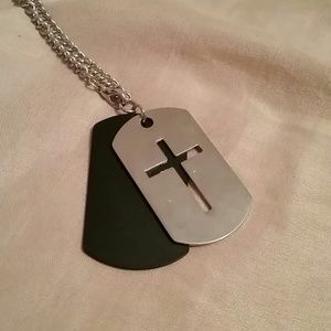 Dog Tag Cross Necklace