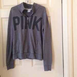Victoria's Secret Pink Gray Half Zip Pullover