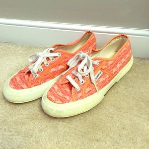 Superga Coral Printed Sneakers--like new