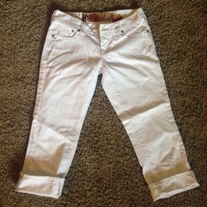 White hollister crop pants