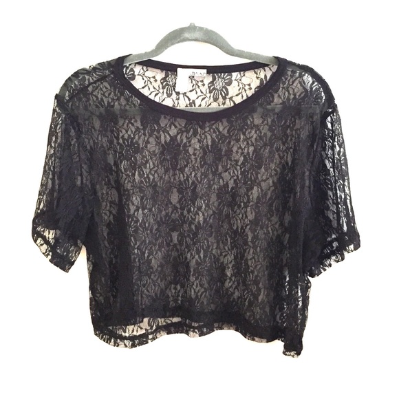 Lace see through crop top