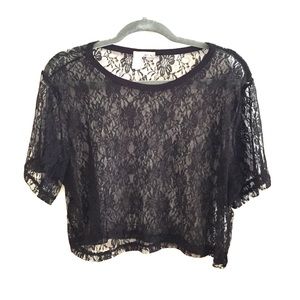 Lace see through crop top