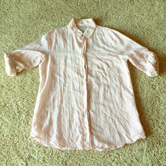 Anthropologie silk striped shirt