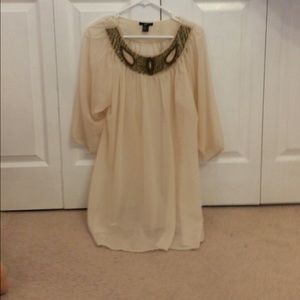 H&M FLOWY cream tunic