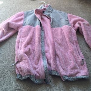 Pink fuzzy Denali North Face