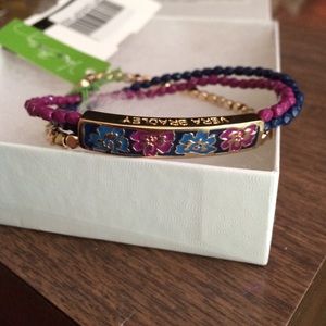 New Vera Bradley Gold Floral purple bead bracelet