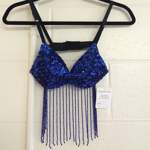 GORGEOUS BEADED BLUE BRA