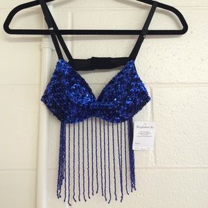 GORGEOUS BEADED BLUE BRA