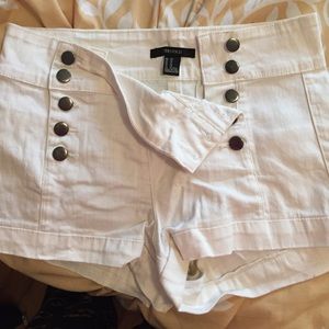 High waisted white shorts
