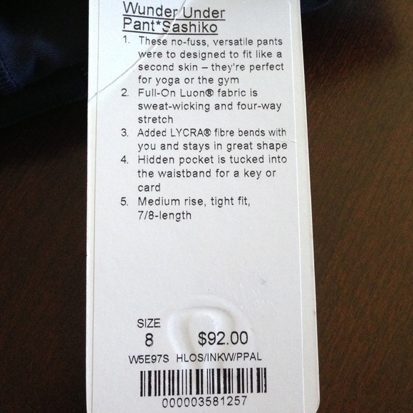 Lululemon Brand NWT Wunder Under Pant Sashiko - Picture 2 of 4