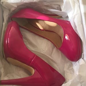 Patent Fushia Pumps