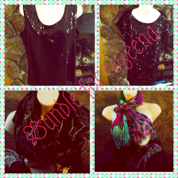 Bundle of two scarves, and two shirts @rozeena