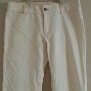 alice + olivia white denim jeans