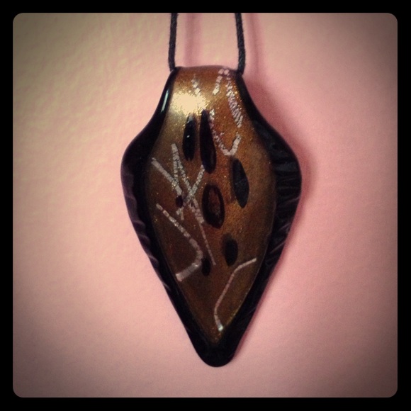 Gold and black necklace