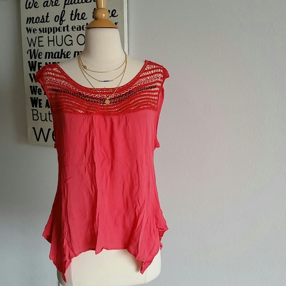 Coral, Crochet Top