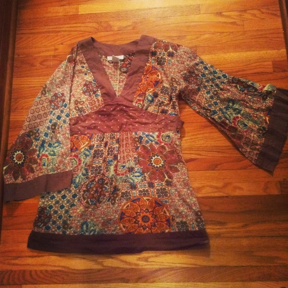 Boho hippie long shirt tunic