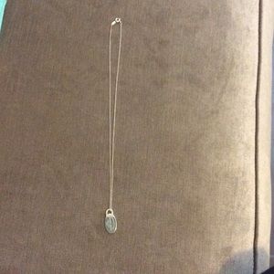 Silver oval pendant Tiffany & Co necklace