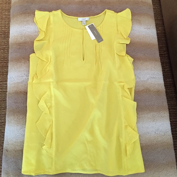 J. Crew Tops - J. Crew Yellow Silk Top