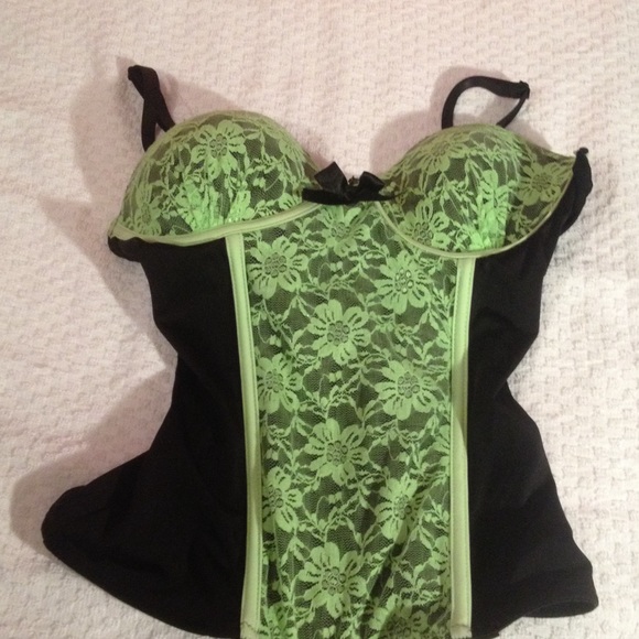 Black and green bustier