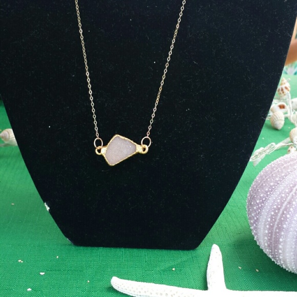 Pink Druzy necklace