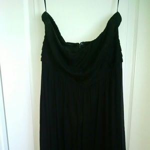 Jcrew Black Chiffon Strapless Dress