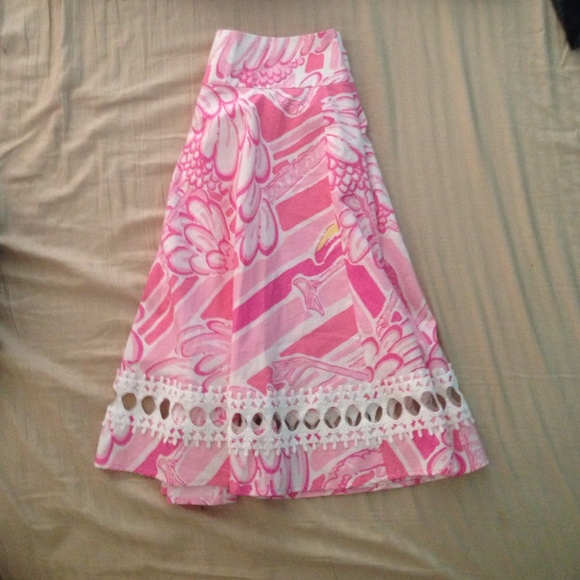 Vintage Lilly Pulitzer flamingo printed skirt