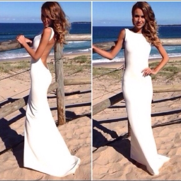 White Dress Backless