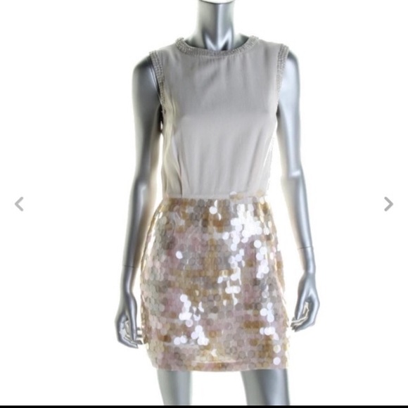 FRENCH CONNECTION Ivory Paillettes Party Dress - Picture 4 of 8