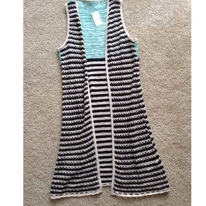 Knit Striped Sleeveless Vest